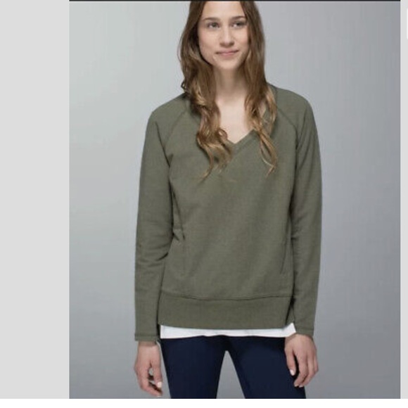 lululemon athletica Tops - Lululemon • After Asana Pullover Sweatshirt Fatigue Green • size 6